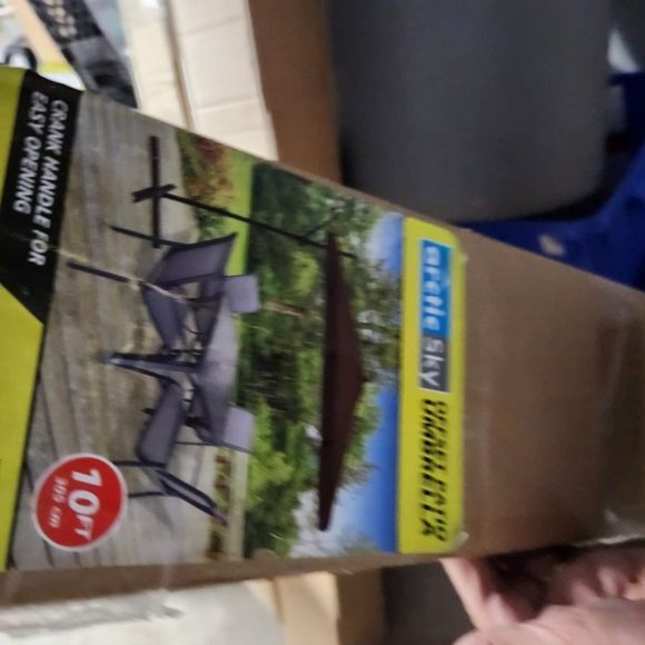 Artic Sky Patio Brown Umbrella - Picture 1 of 3